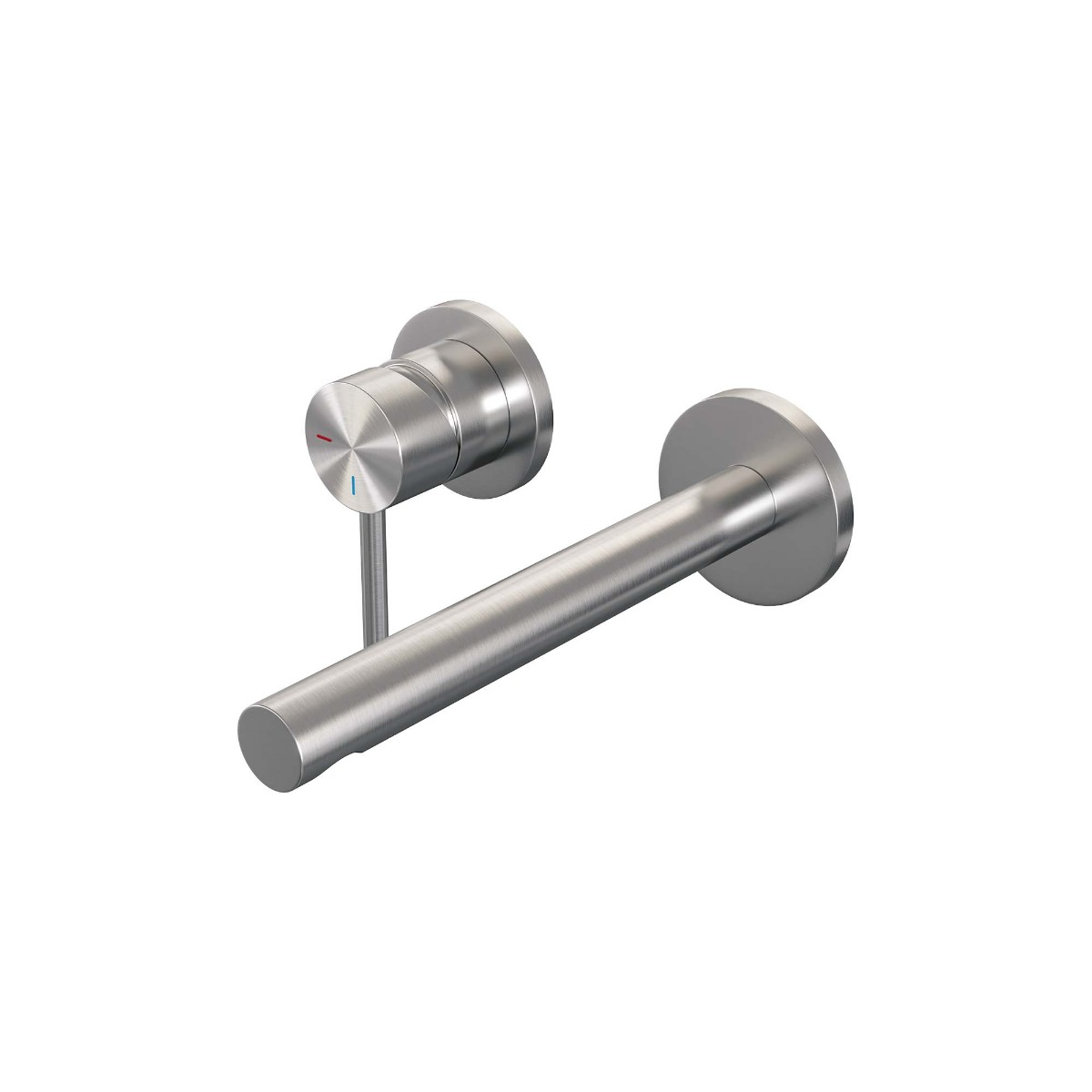 Brauer Brushed Edition ColdStart wastafelkraan inbouw rechte uitloop en rozetten model A2 RVS geborsteld PVD