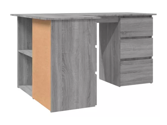 Bureau d'angle Sonoma gris 145x100x76 cm Bois d'ingénierie