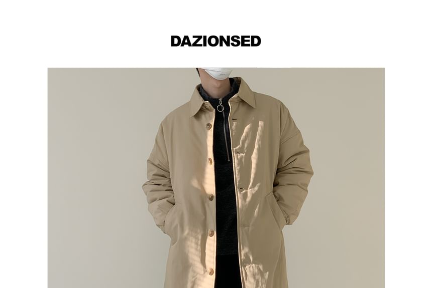 DAZO Studios - Effen fleecegevoerde jas met kraag en enkele rij knopen