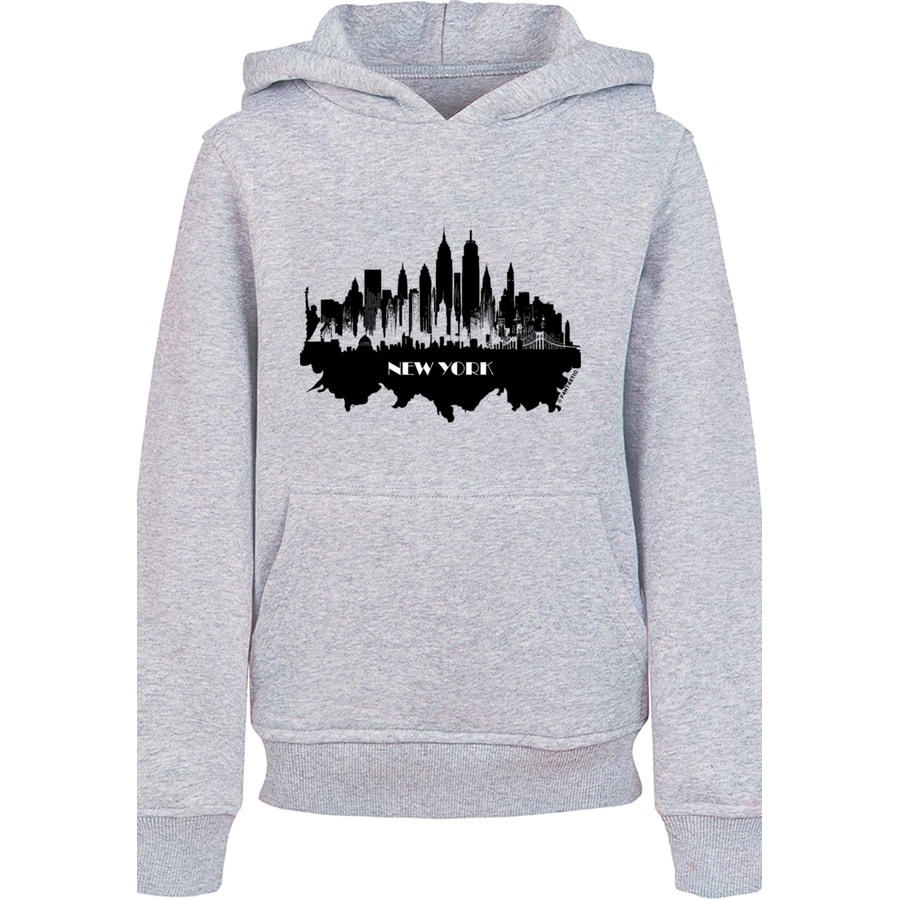 F4NT4STIC Hoodie Cities Collection - New York skyline heather grey