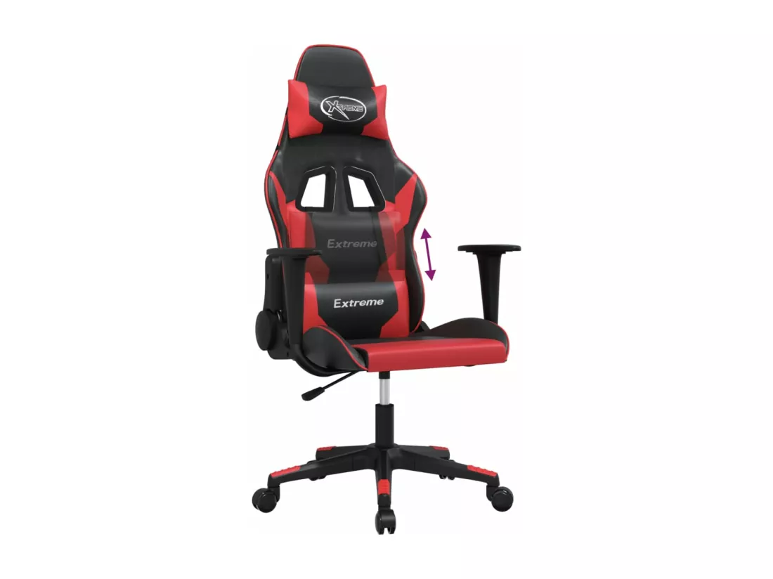 Chaise de jeu Noir et rouge Similicuir