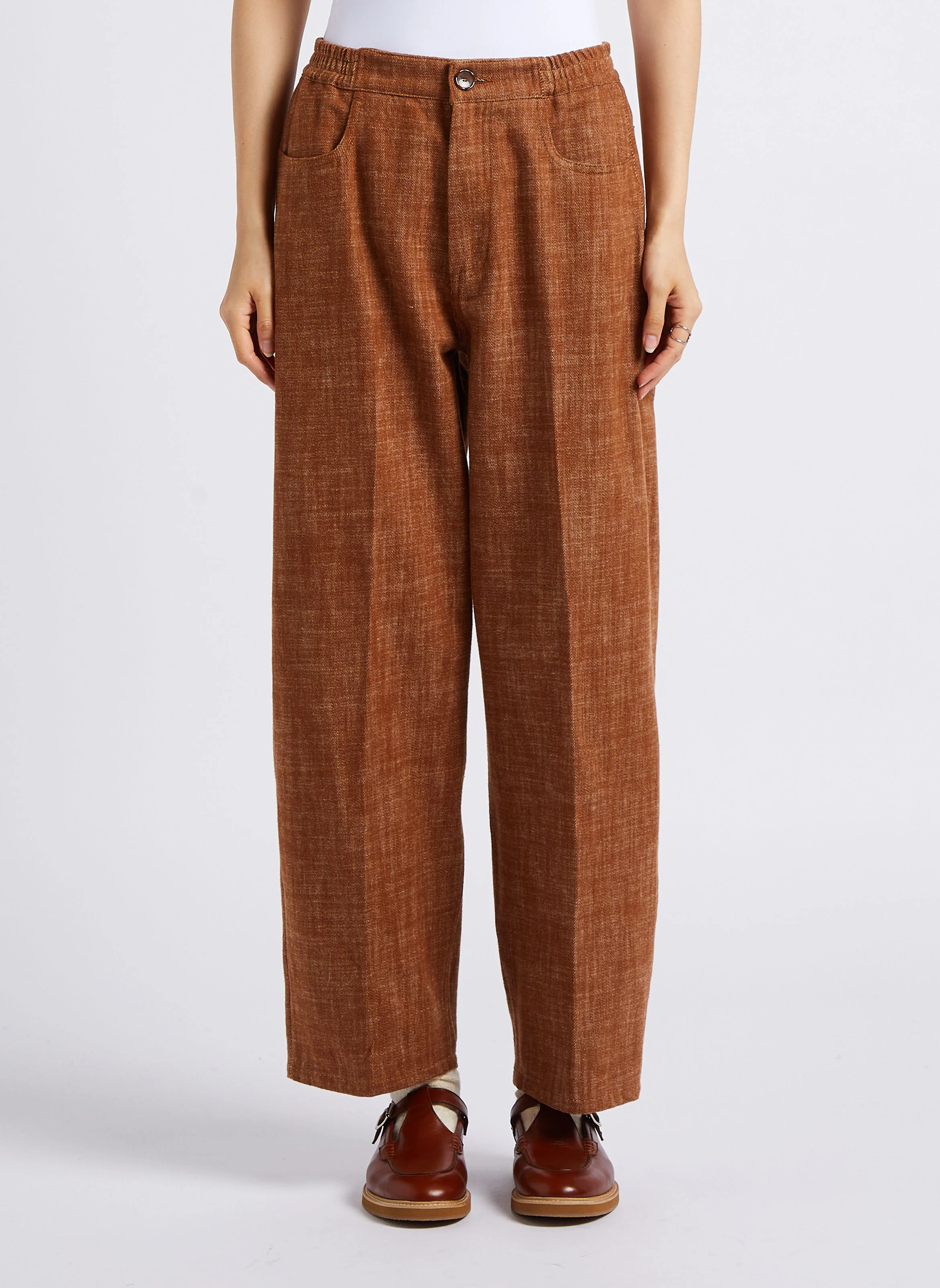 CORTINA - Pantalon large en coton | Marron