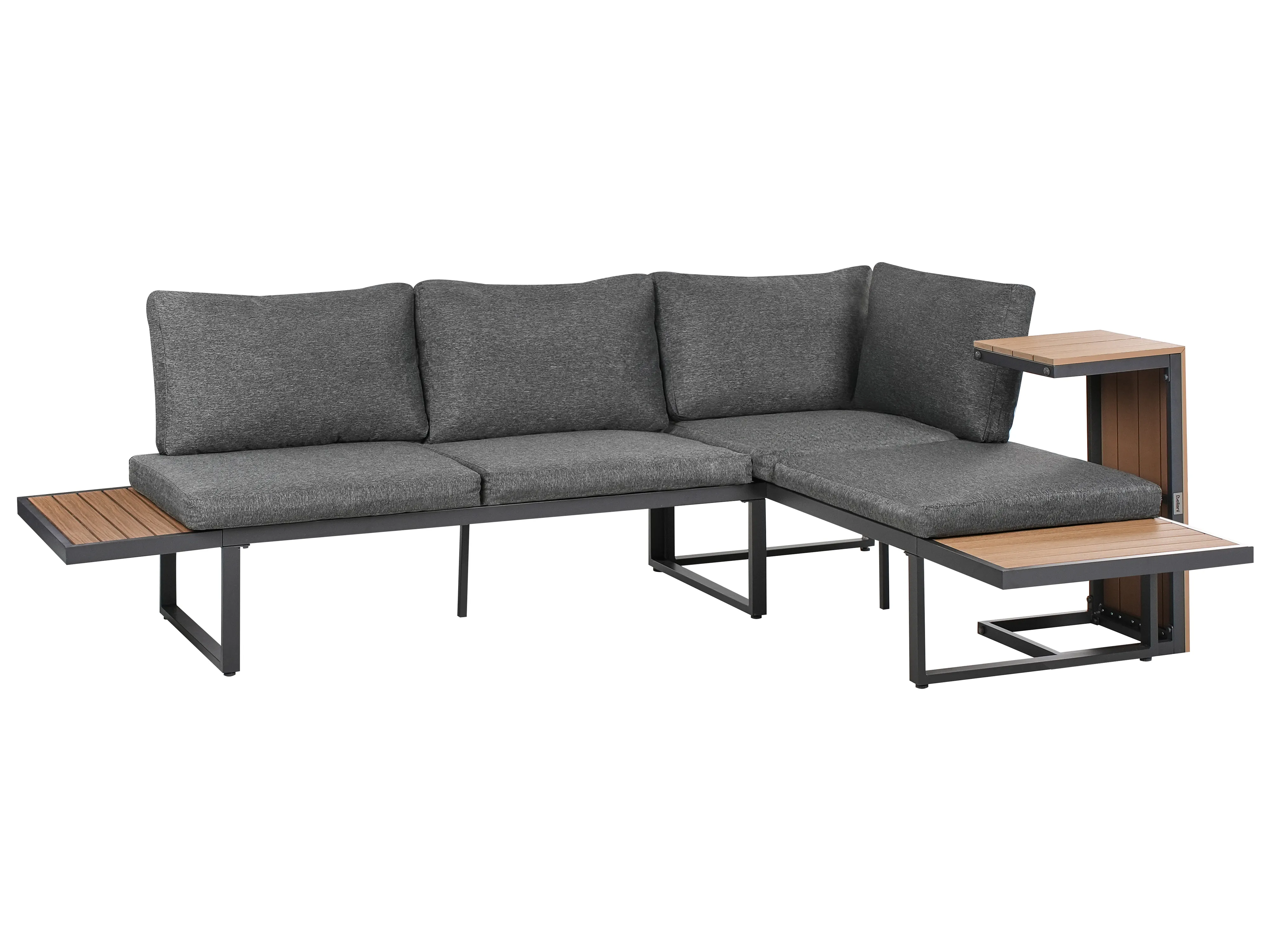 Tuin hoekloungeset met tafel 4-zits PIENZA rechtszijdig Lichtbruin/grijs