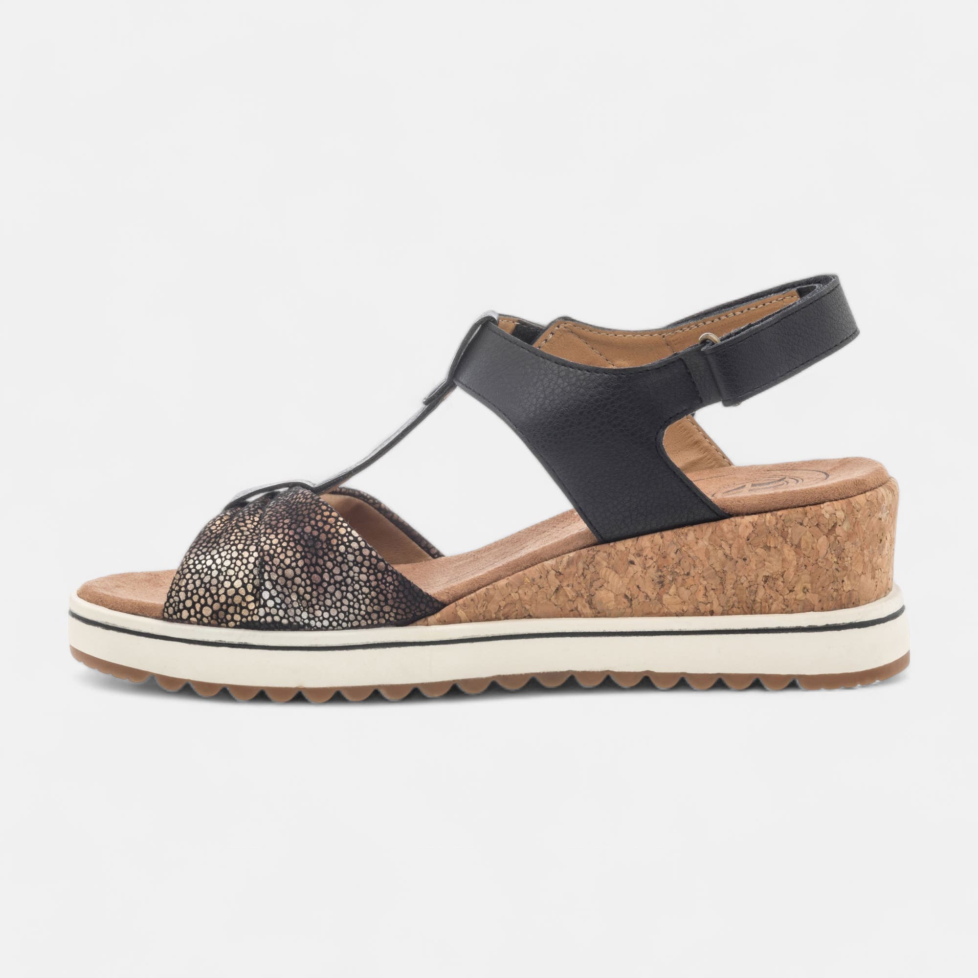 Sandales à talon compensé Femme noir