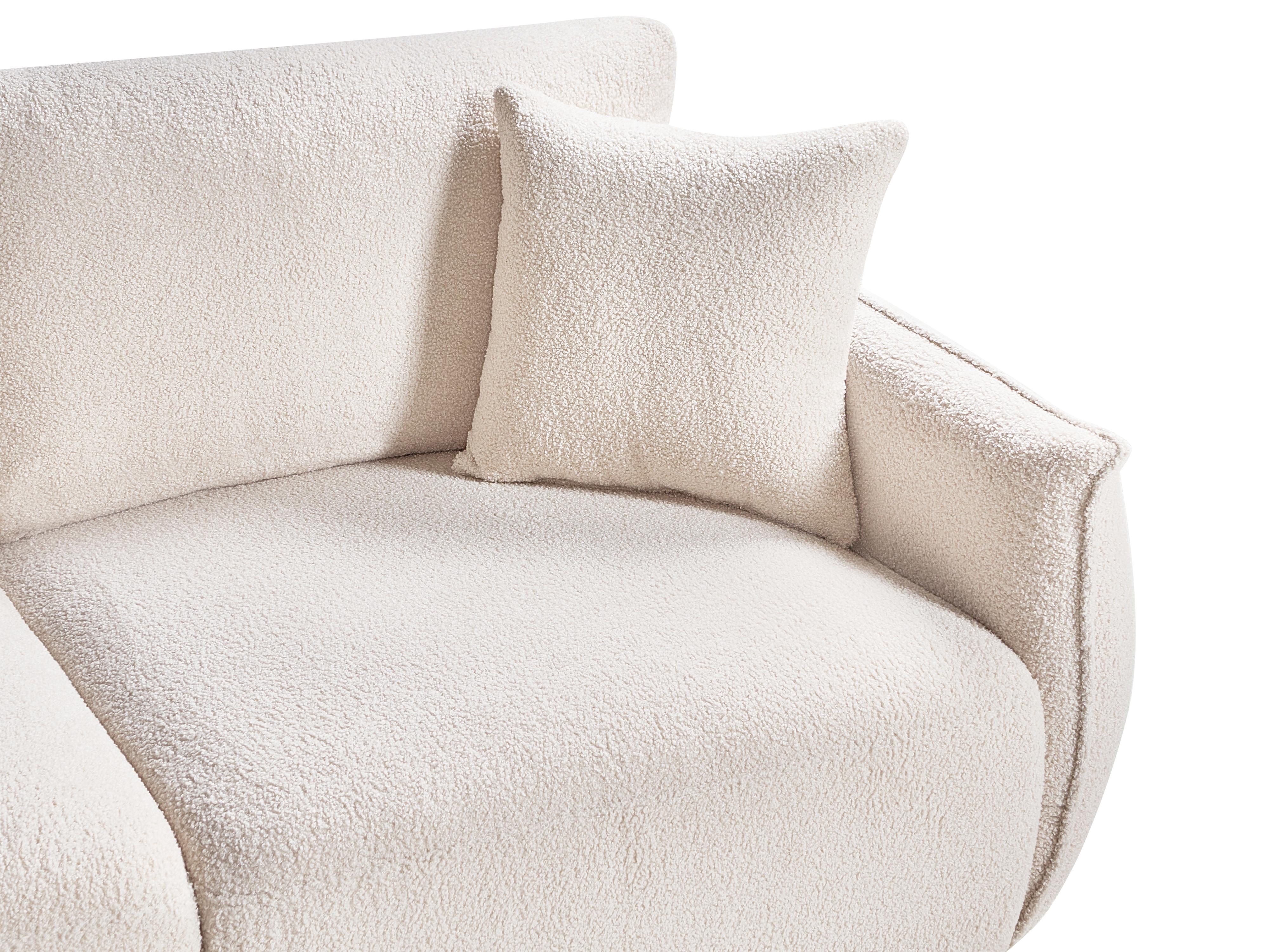 Modulaire bank 2-zits MESNALI Bouclé Gebroken wit