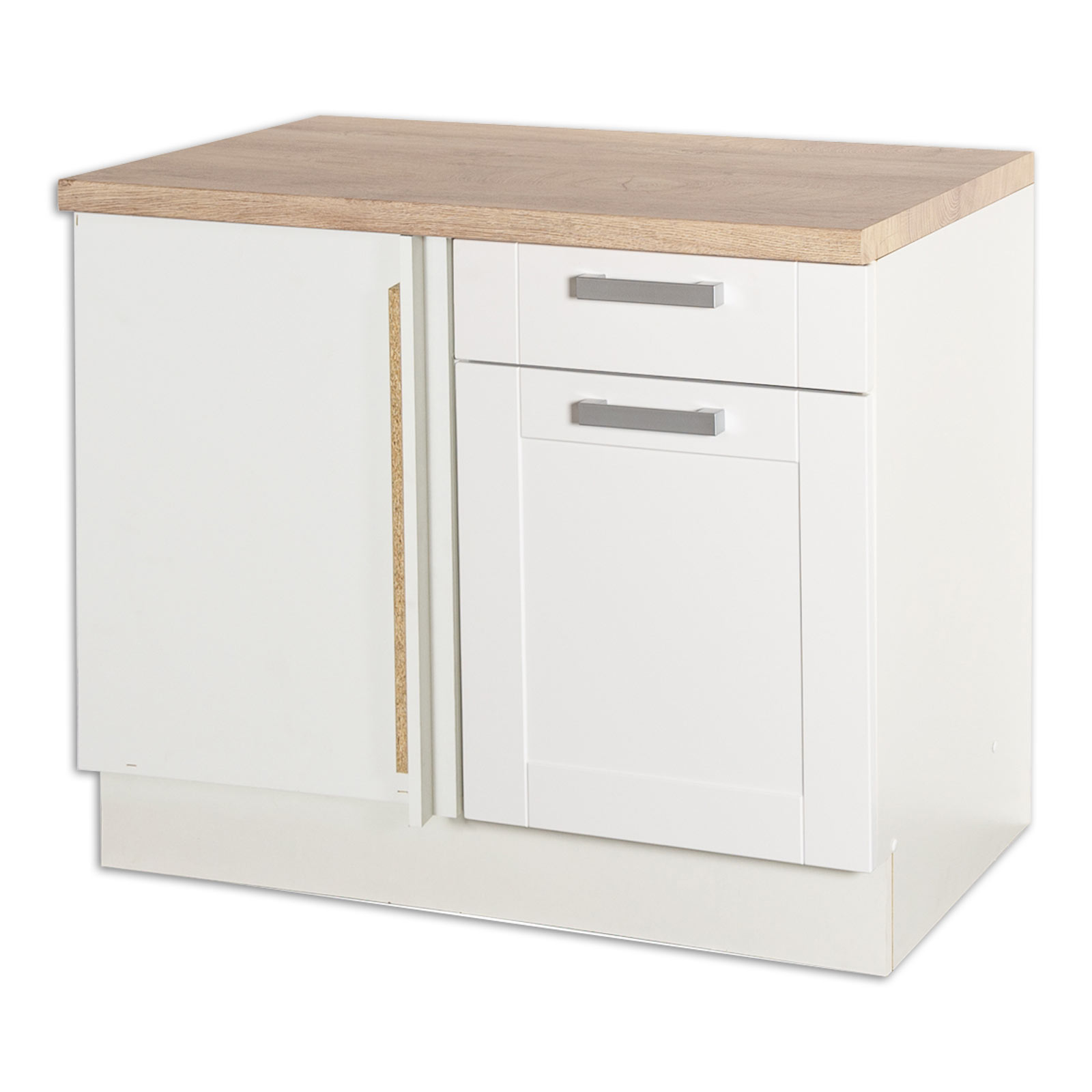 Eckanrichte MATRIX - weiß Lacklaminat-weiß - 110 cm breit