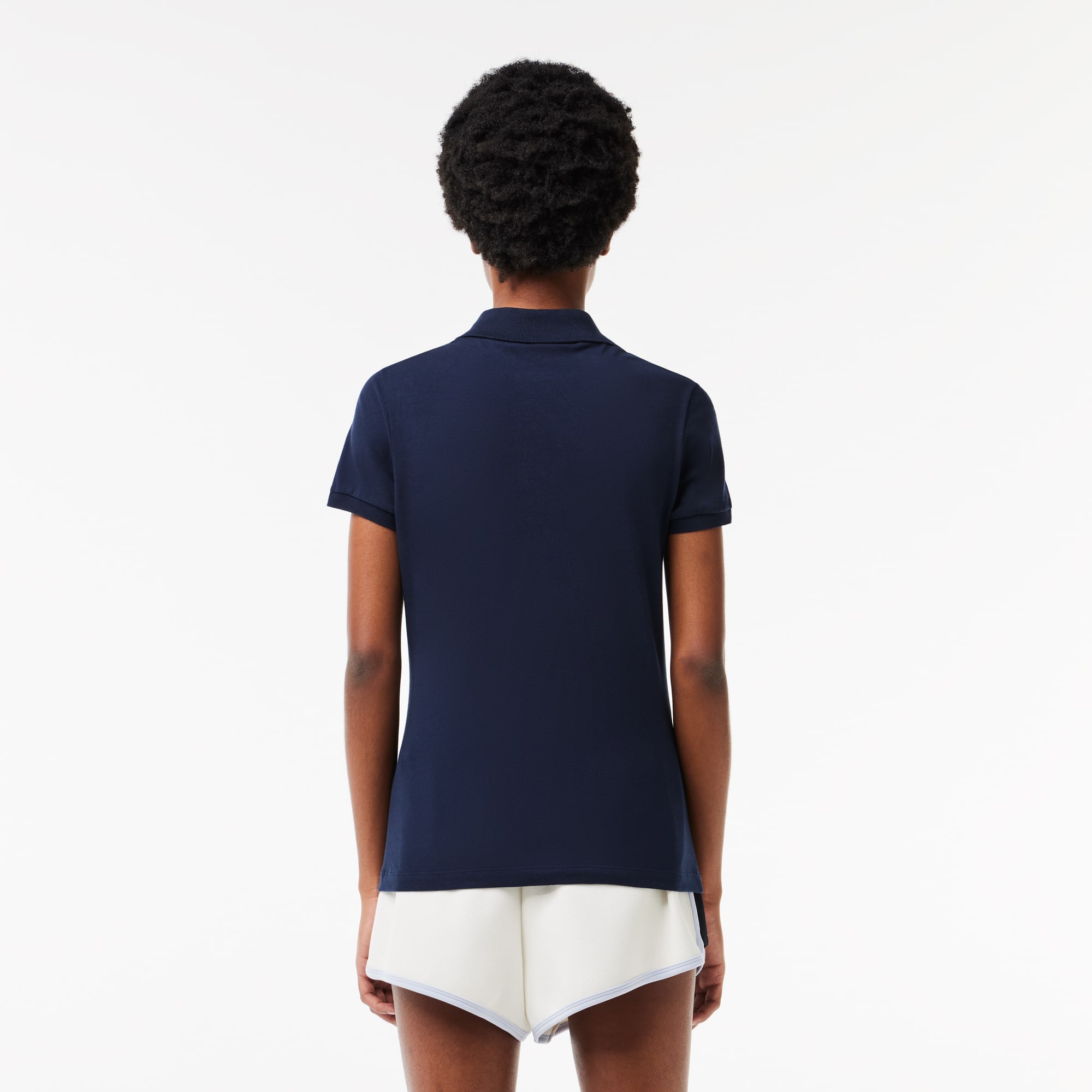 Polo L.12.D slim fit en jersey Manches Courtes - Bleu - Lacoste - Femme