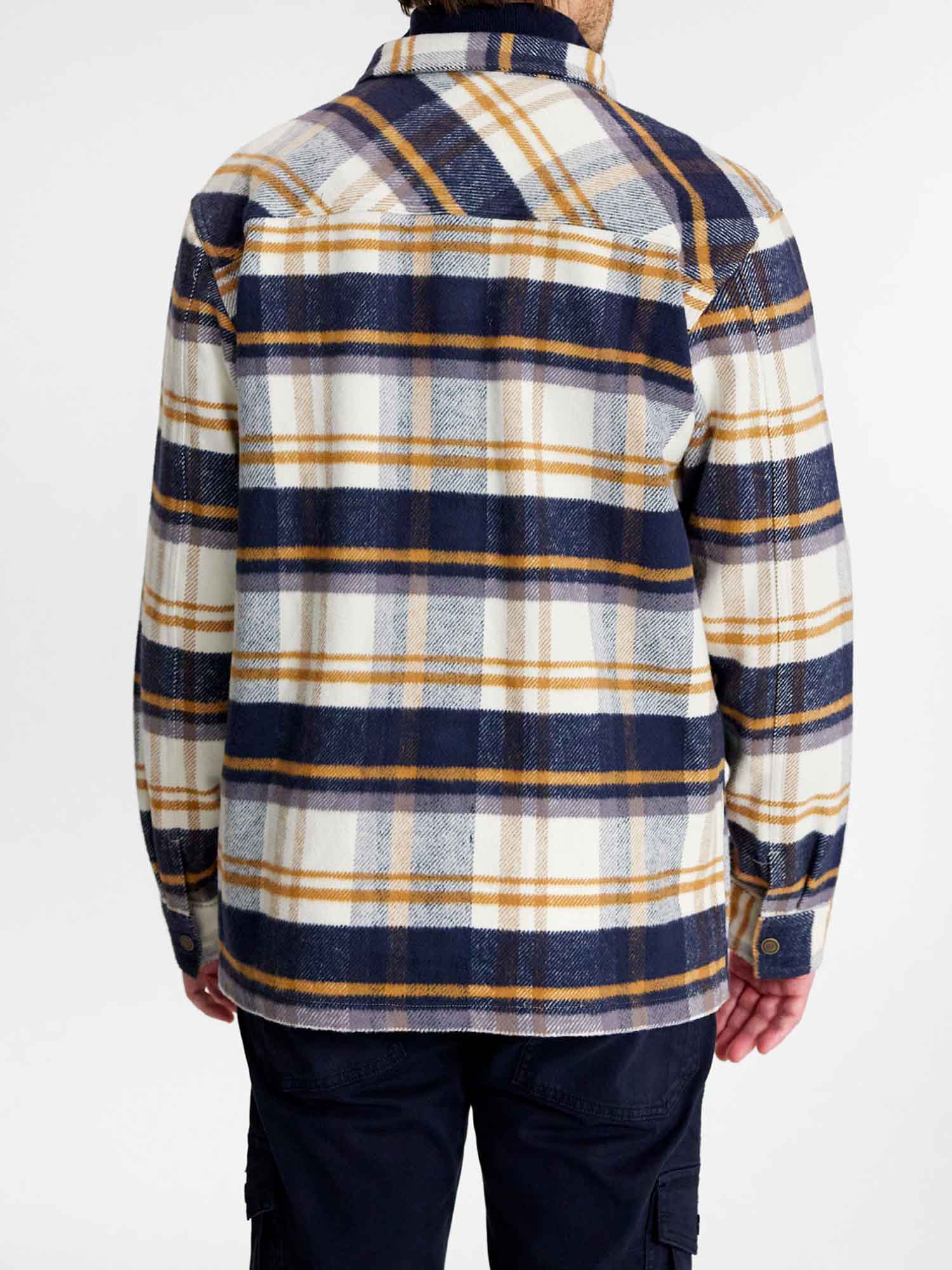 Sur-Chemise Homme A Carreaux Marine et Beige