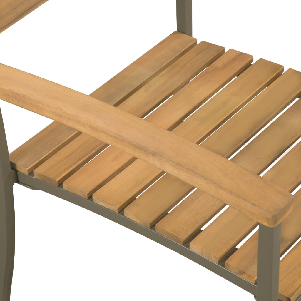 Mobilier à dîner d'extérieur 9 pièces bois d'acacia solide et acier