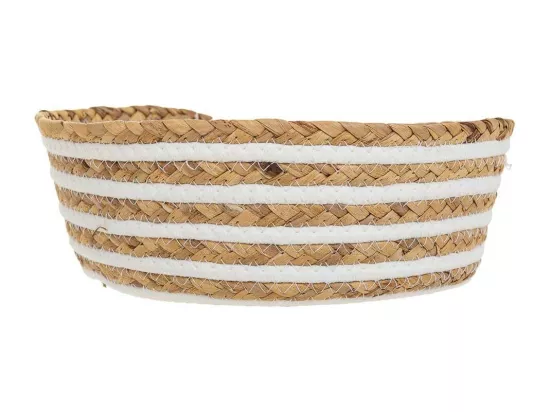 Panier en fibre naturelle et coton marron d35x14h