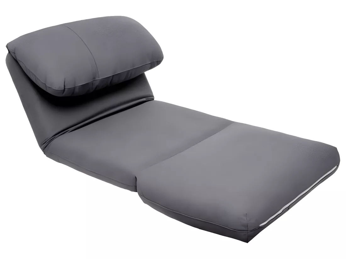 Chauffeuse fauteuil coloris gris foncé en mousse PU - Longueur 82 x Profondeur 79 x Hauteur 60 cm