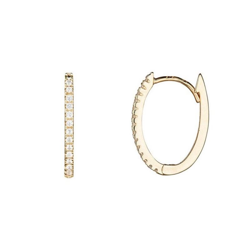 Boucles d'oreilles or jaune et oxydes de zirconium 