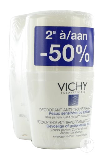 Vichy Déodorant Anti-Transpiration 48h Peaux Sensibles Ou Epilées 2x50ml Promo 2ème A -50%(CNK pack)