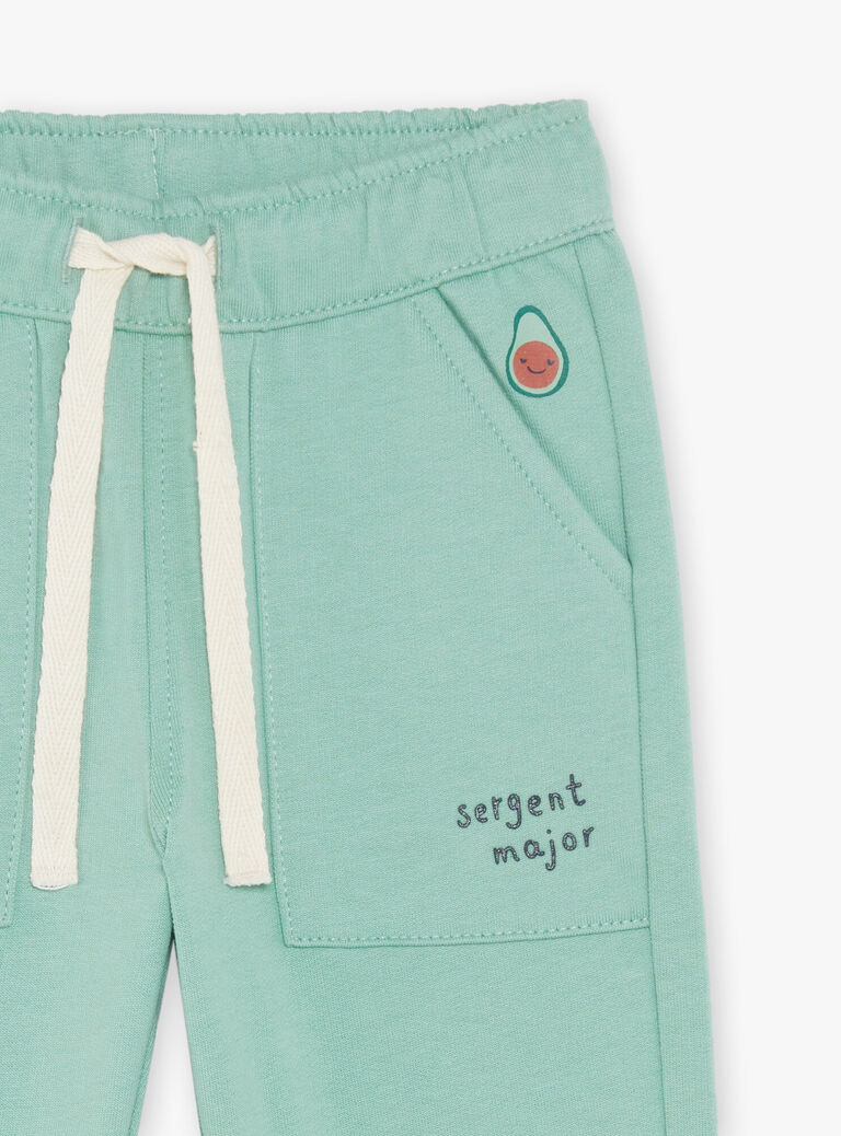 Pantalon en molleton vert amande