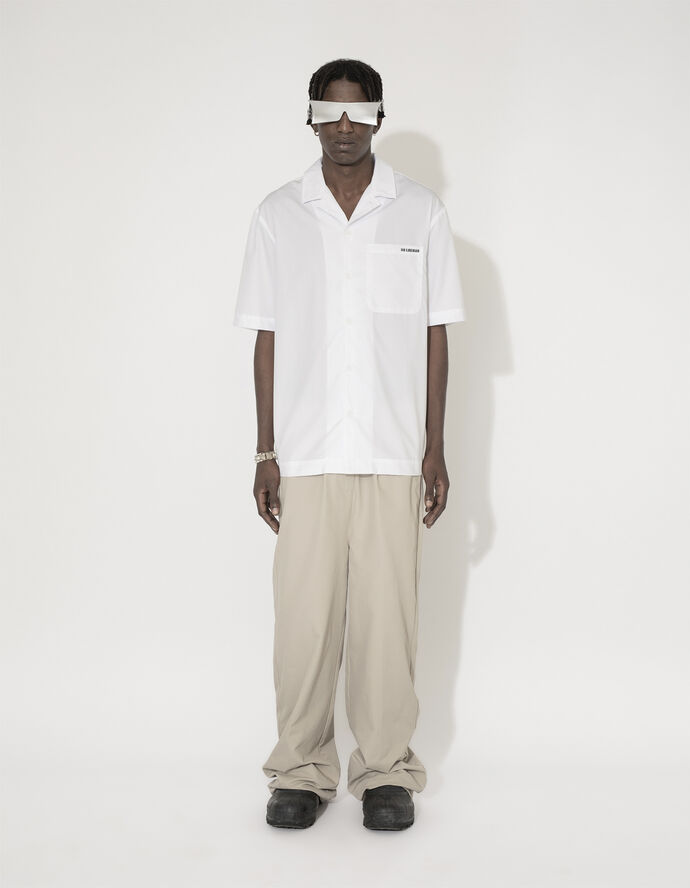 Han kjøbenhavn Logo Cotton Poplin Camp-Collar Shirt White
