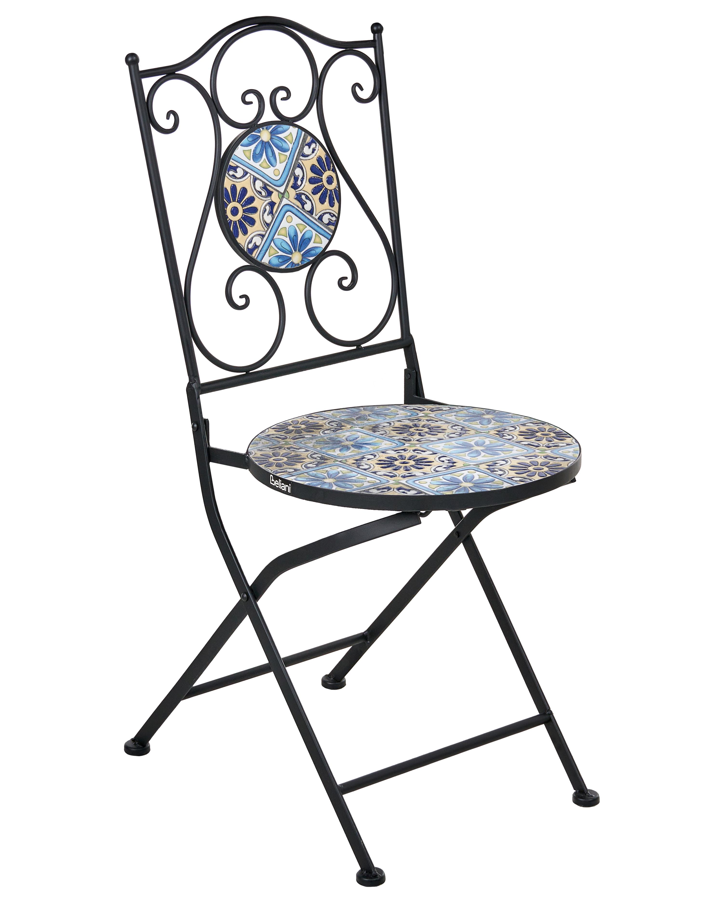 Set van 2 tuinstoelen AGGIUS inklapbaar Metaal Zwart