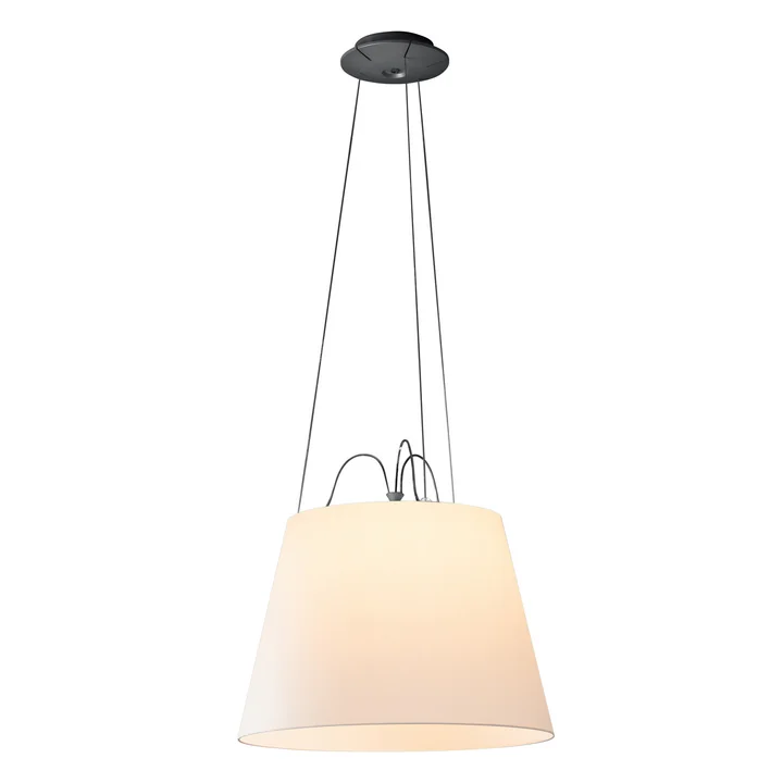 Artemide - Tolomeo Mega Suspension Pendelleuchte, Aluminium / Pergamentschirm H 36 cm x Ø 52 cm