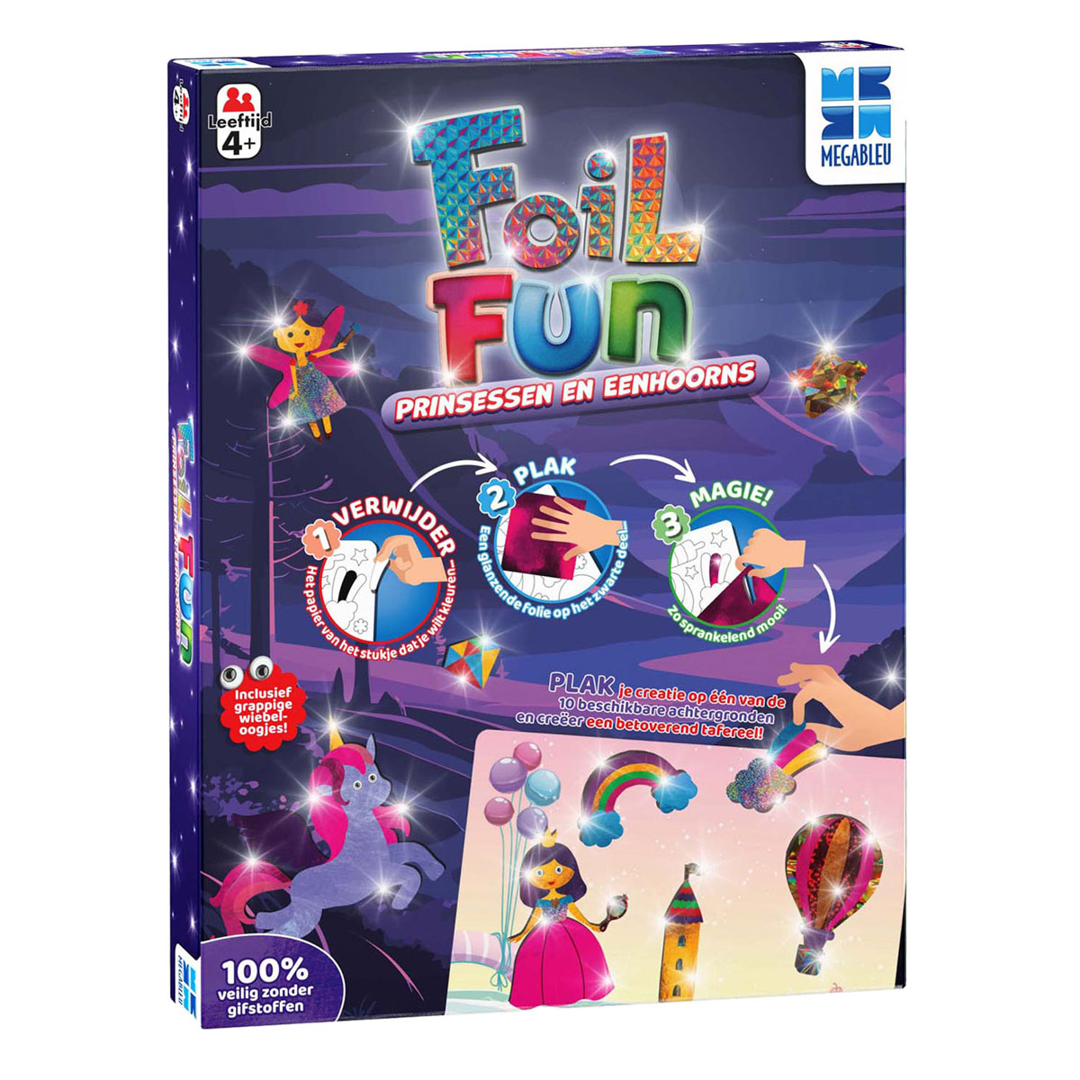 Megableu Foil Fun Stickers Maken Prinses & Eenhoorn. 100 Stickers