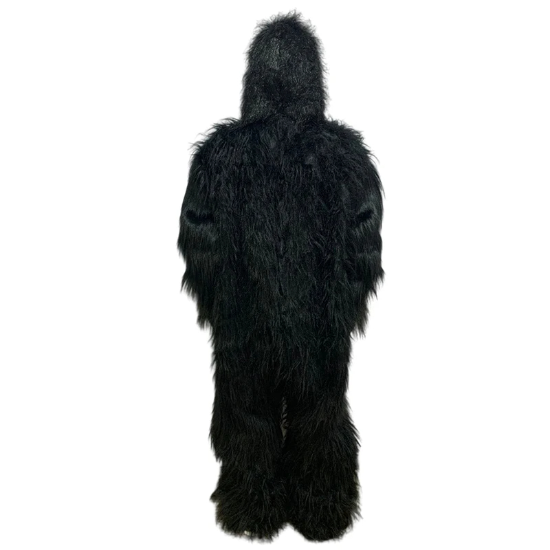 (180-185cm) Fasnachts Erwachsenen Kostüm Plüsch Gorilla Verkleidung für Motto Partys / Halloween inkl. Latex Maske / Handschuhe - Schwarz