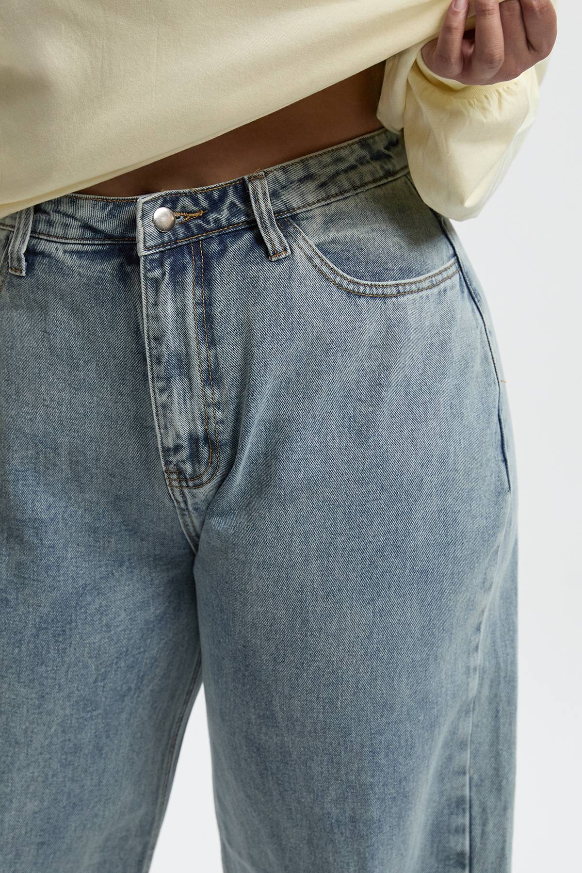 boohoo Boohoo Basics Plus Denim Jean Largeur Jambe