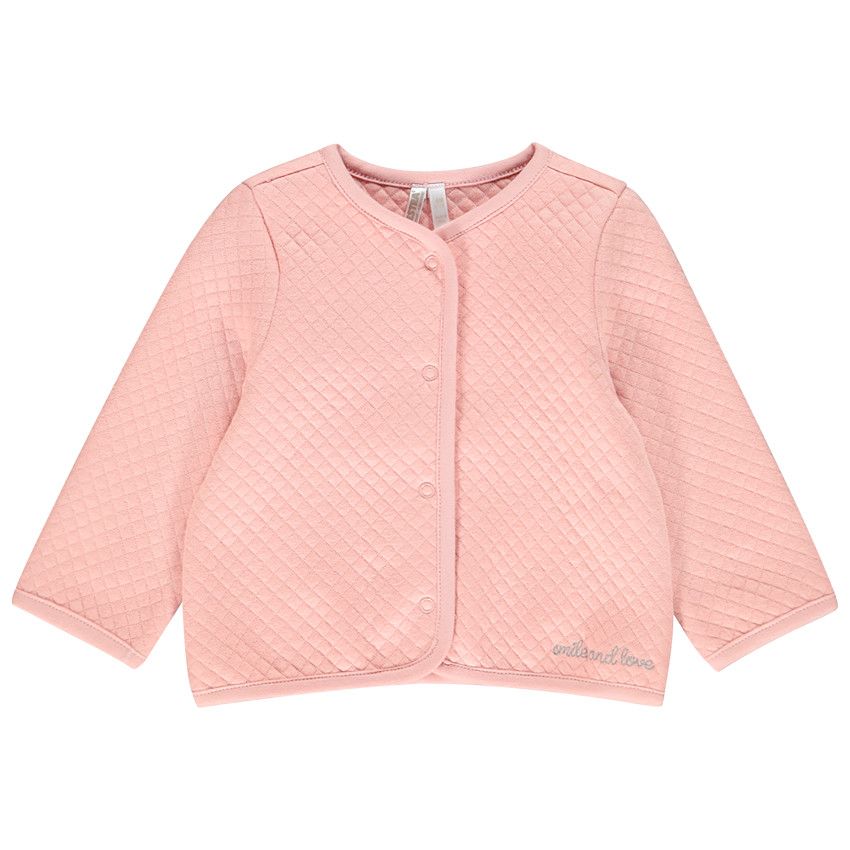 Gilet en molleton à croisillons pour bébé fille - Rose