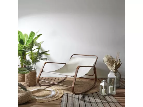 Fauteuil A Bascule Miami Imitation Bois