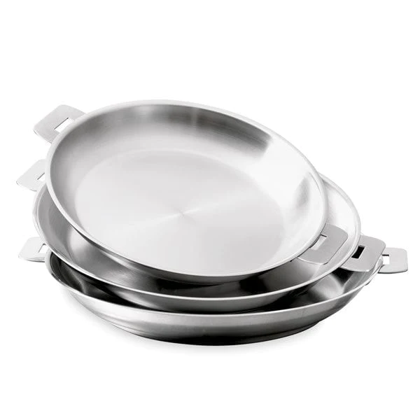 Lot de 3 poêles inox Classic 24 à 28 cm Cristel