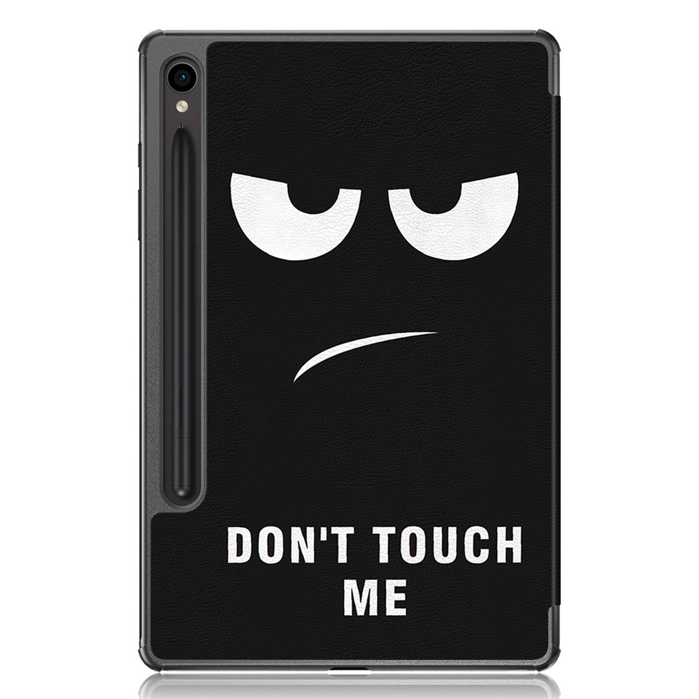 Samsung Galaxy Tab S9 FE Leder Tasche Smart Cover Schutzhülle   S-Pen Halterung - Don't Touch Me