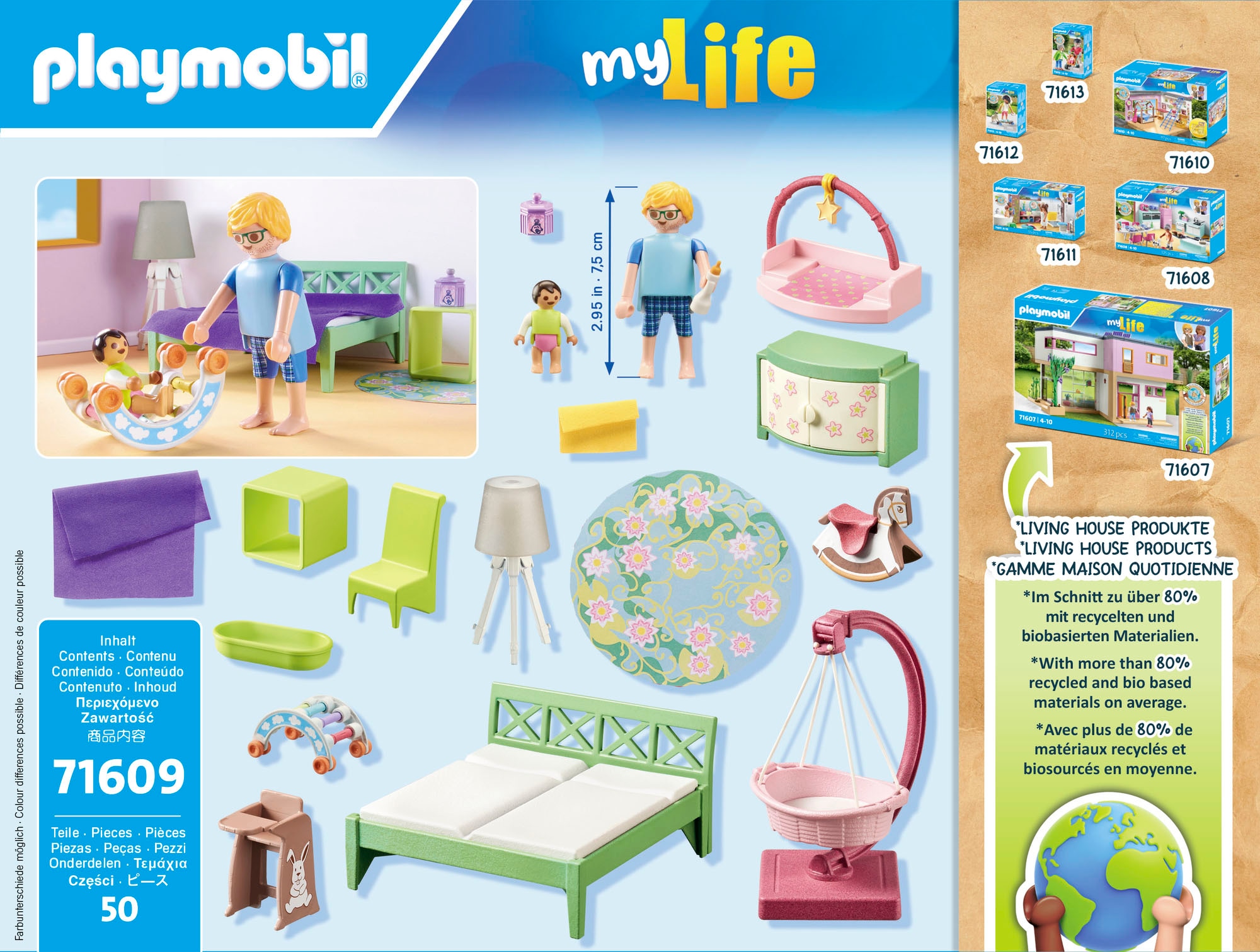 Playmobil® Konstruktions-Spielset »Schlafzimmer mit Babyspielecke (71609), myLife« Made in Europe