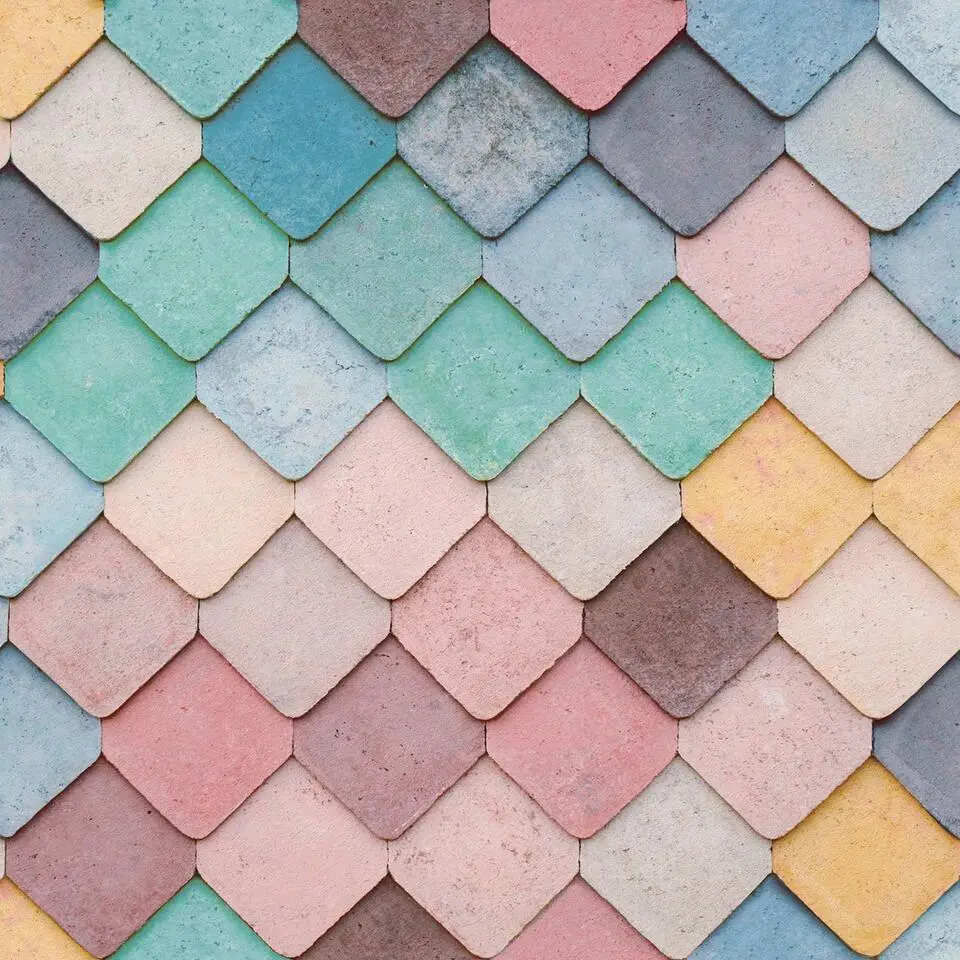 Dutch Wallcoverings Vliesbehang Artifice tegels - roze/groen/blauw - 10m x 53cm