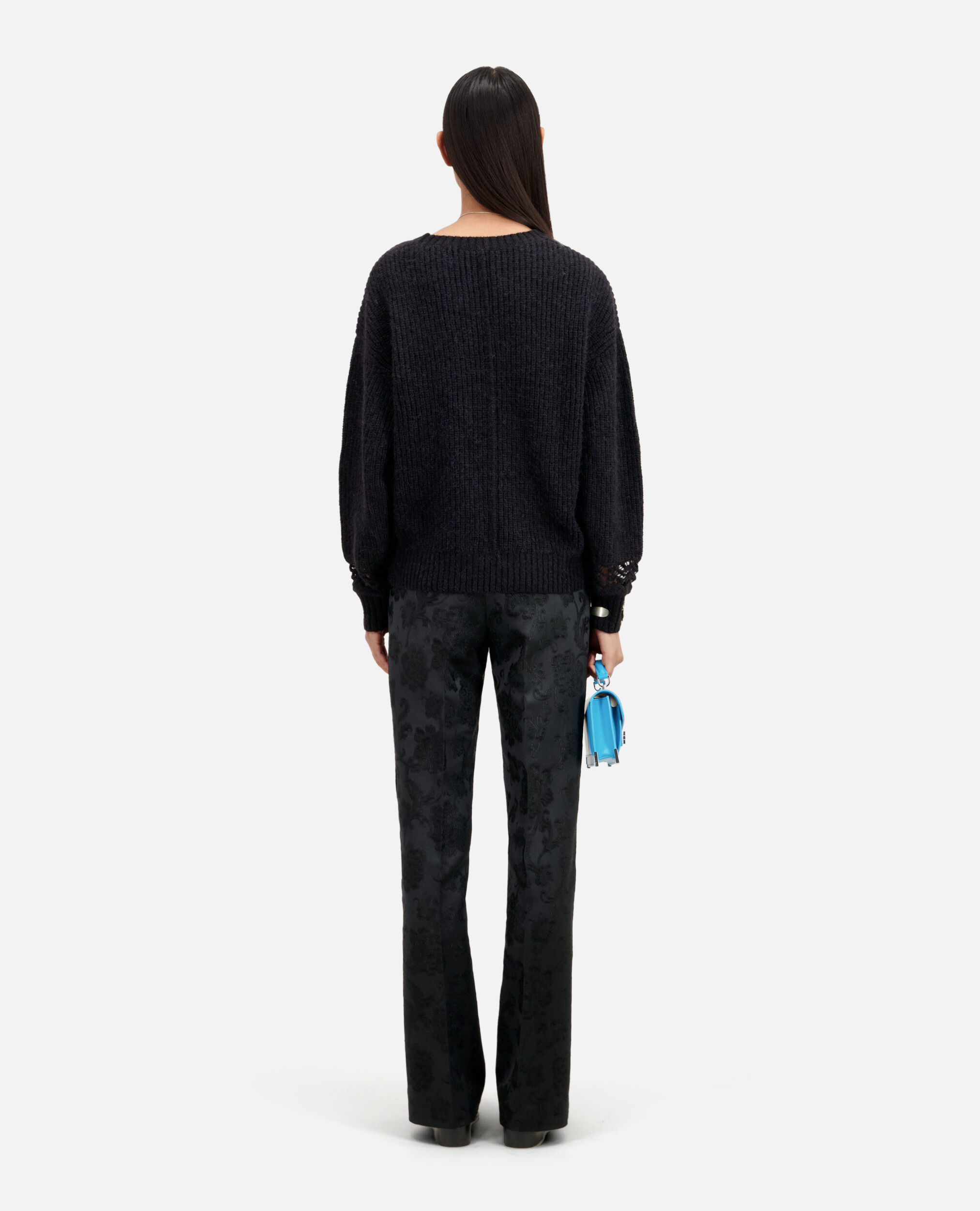 Black wool-blend sweater