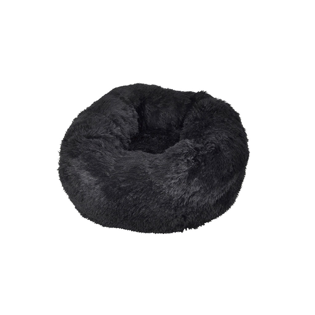 Coussin doux noir chien D55cm