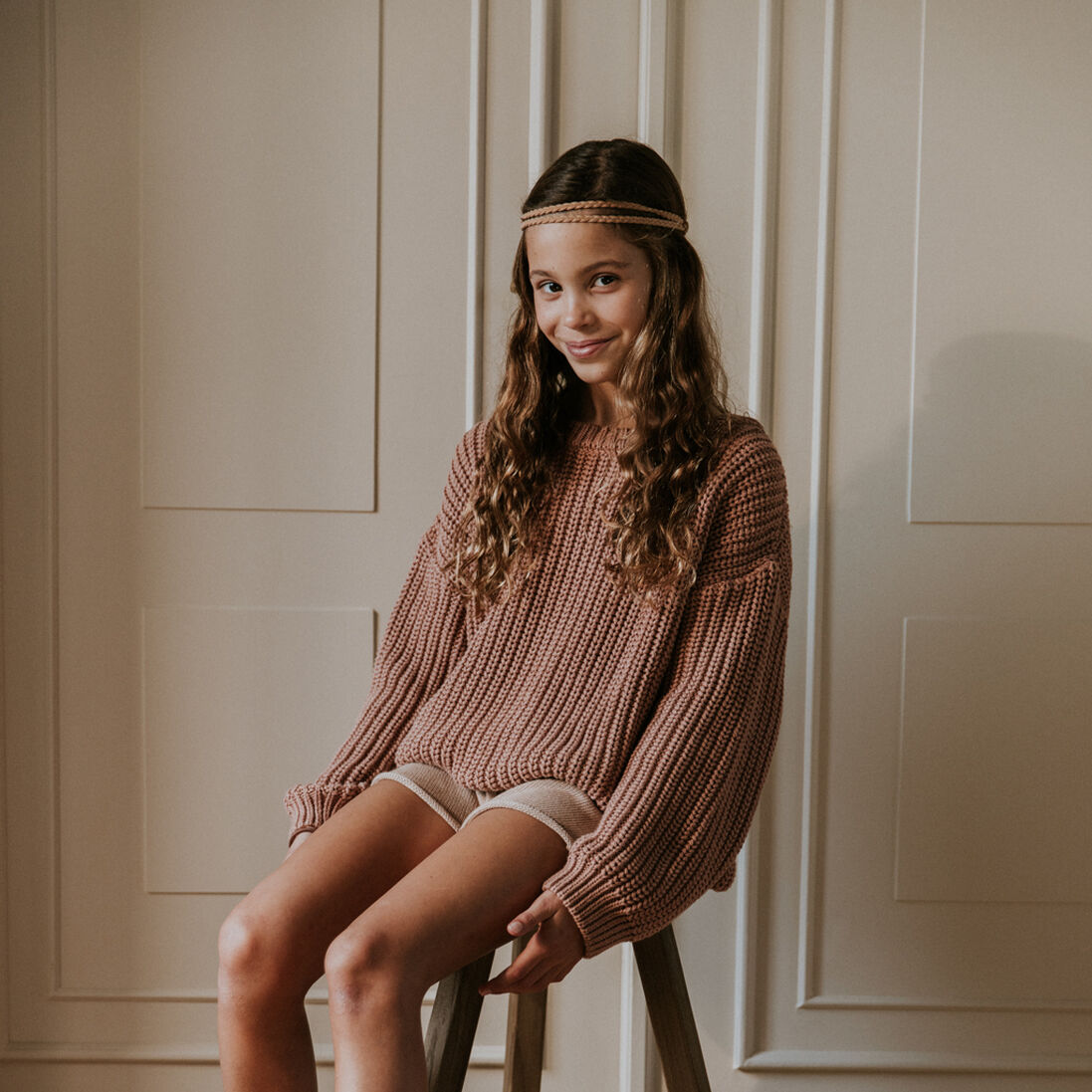 YUKI KIDSWEAR blush yuki kidswear trui chunky knitted sweater