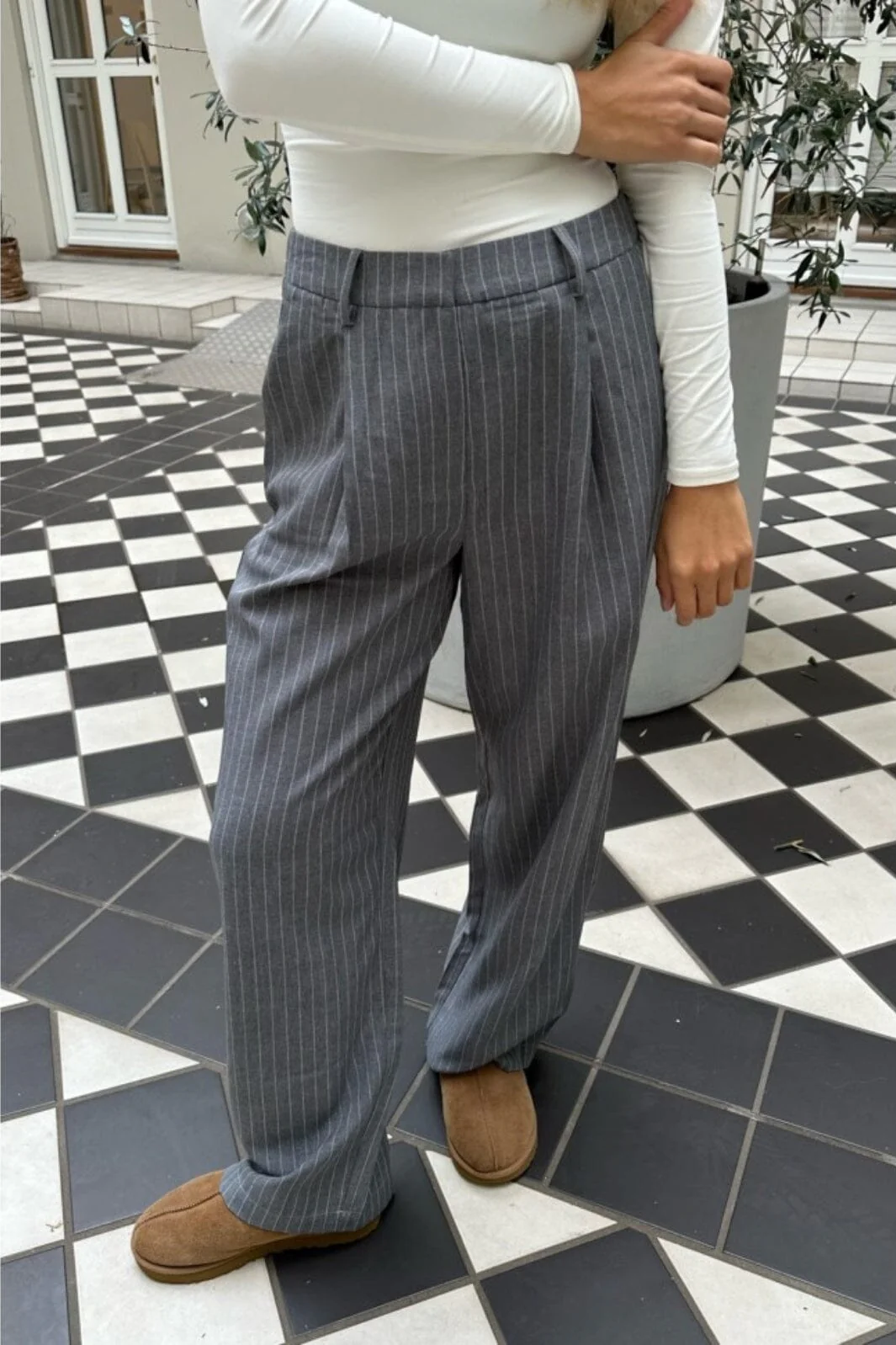 BYIC Celina Pants grey pinstripe