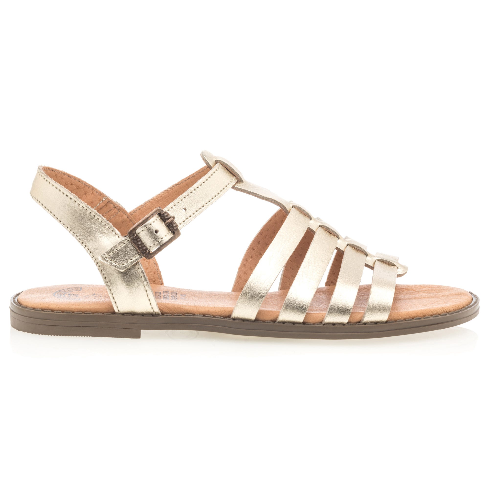 Nu-pieds Femme en cuir or