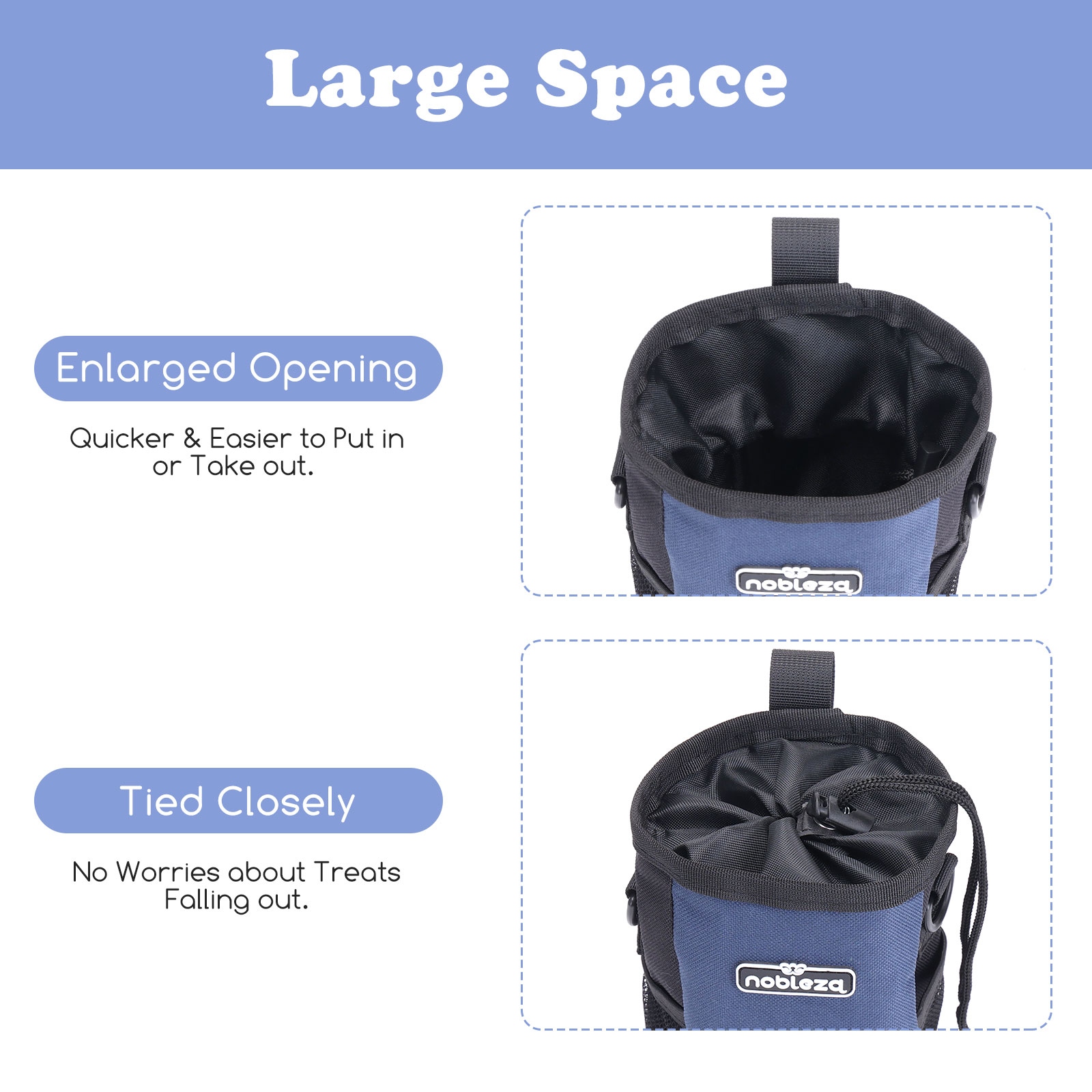 Nobleza - Bolsa para Treinamento de Cães, Bolsa para Petiscos, Bolsa Multifuncional para Alimentos e Petiscos, Cinto e Clipe para Cinto