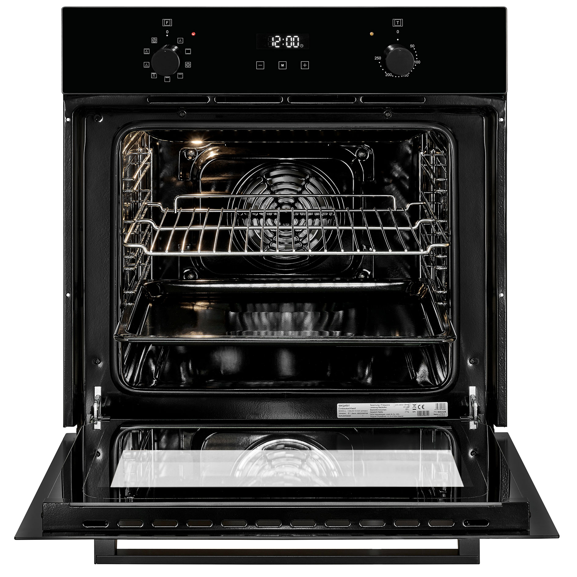 EXQUISIT Einbau-Backofen EBE 257-H-020 - schwarz - A