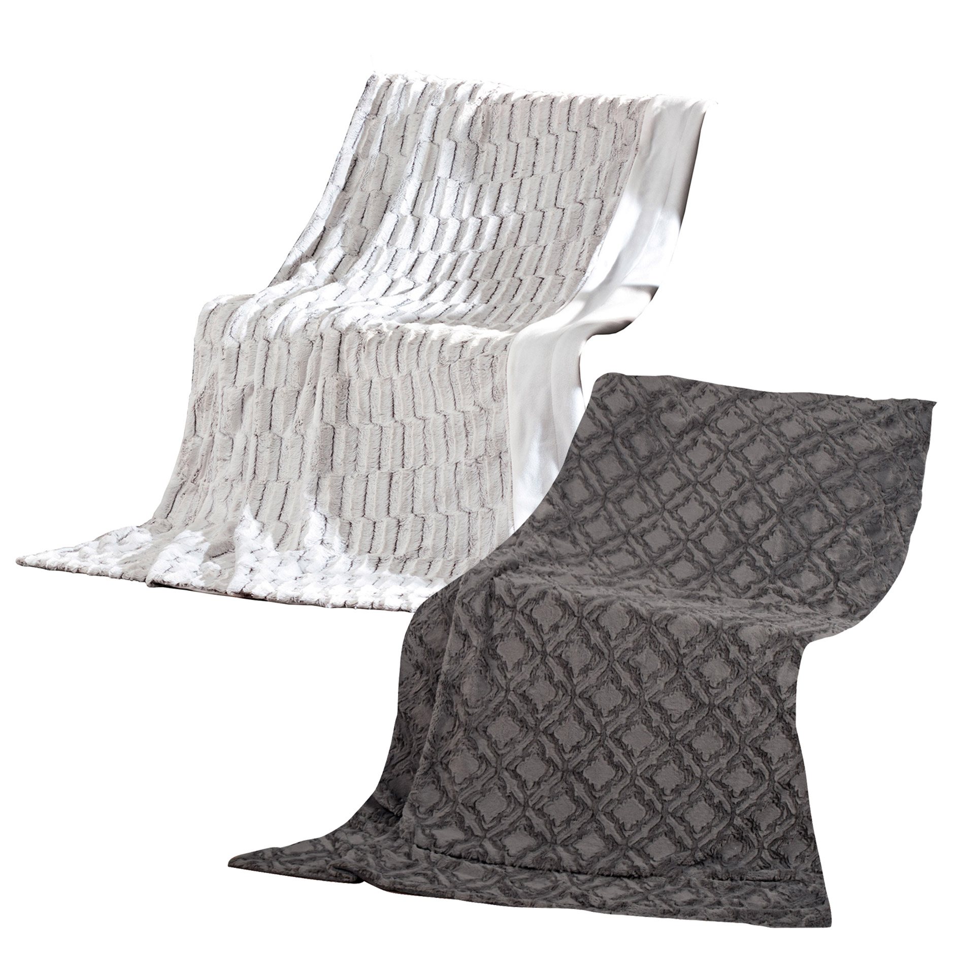 Webpelz-Decke - anthrazit oder silber - sortiert - 150x200 cm