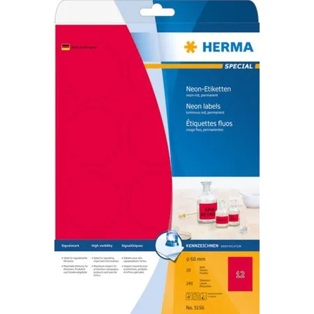 HERMA Farbpunkte, neonrot, Ø 60mm, 240 Stück