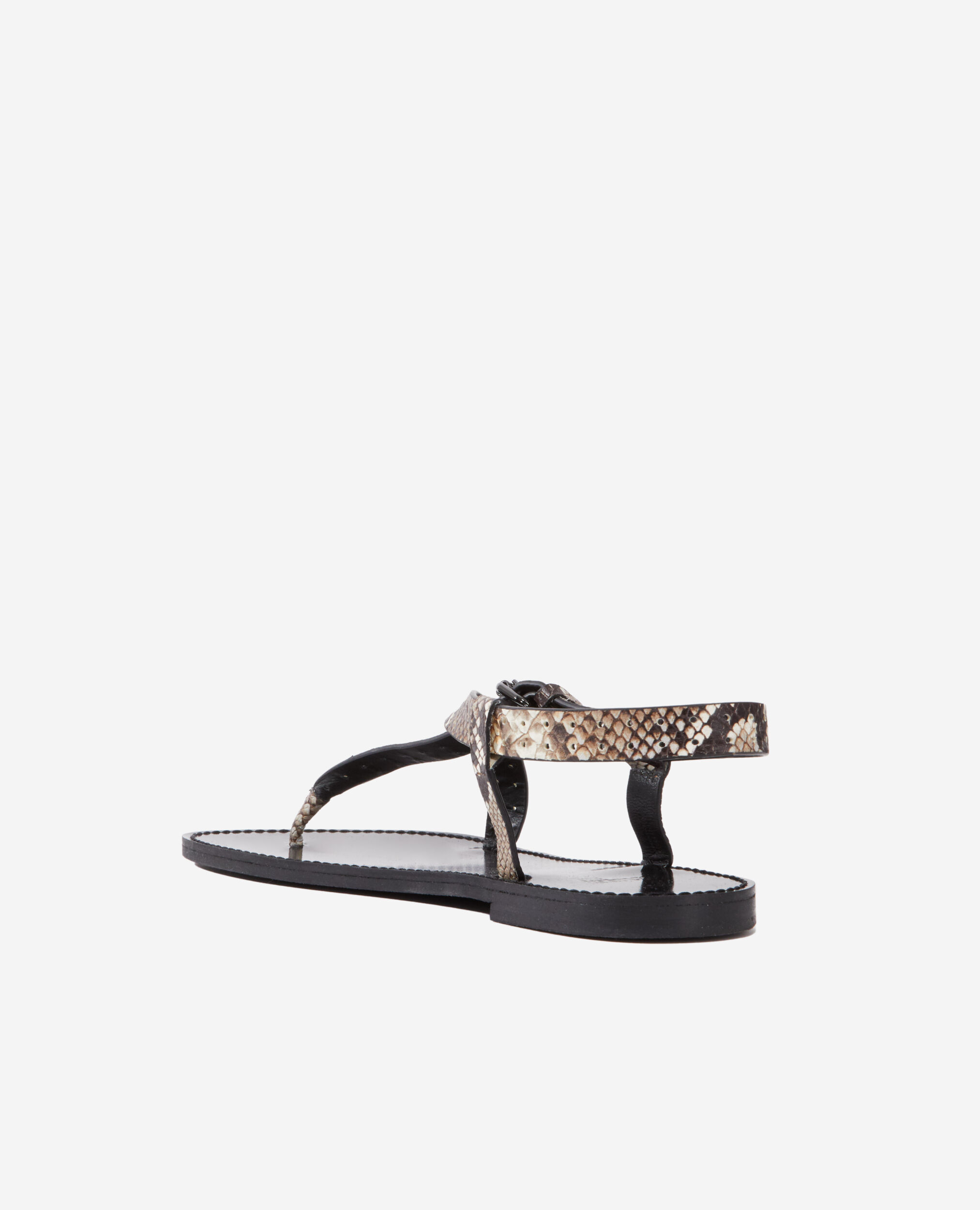 Sandales plates en cuir python