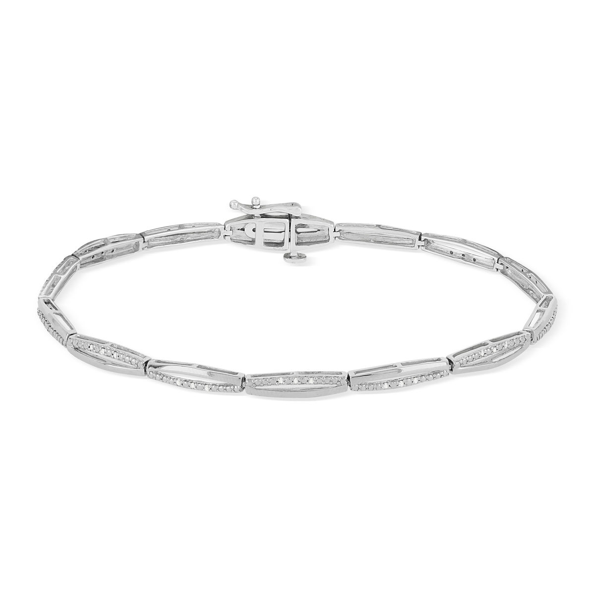 Bracelet or 375 blanc diamants 18 cm