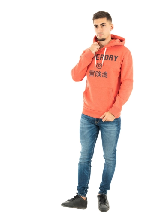sweat superdry m2011828a 5eg bright orange marl