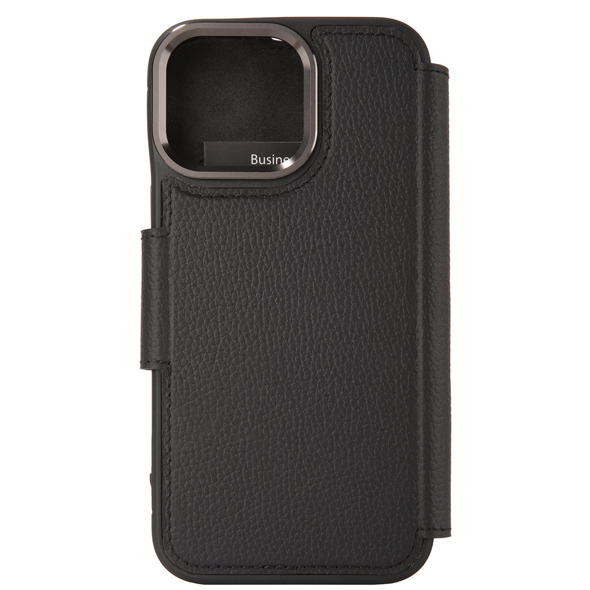 iPhone 16 Pro Echtleder Tasche Flip Cover Hand Made (ANDYS25-M01) - Schwarz