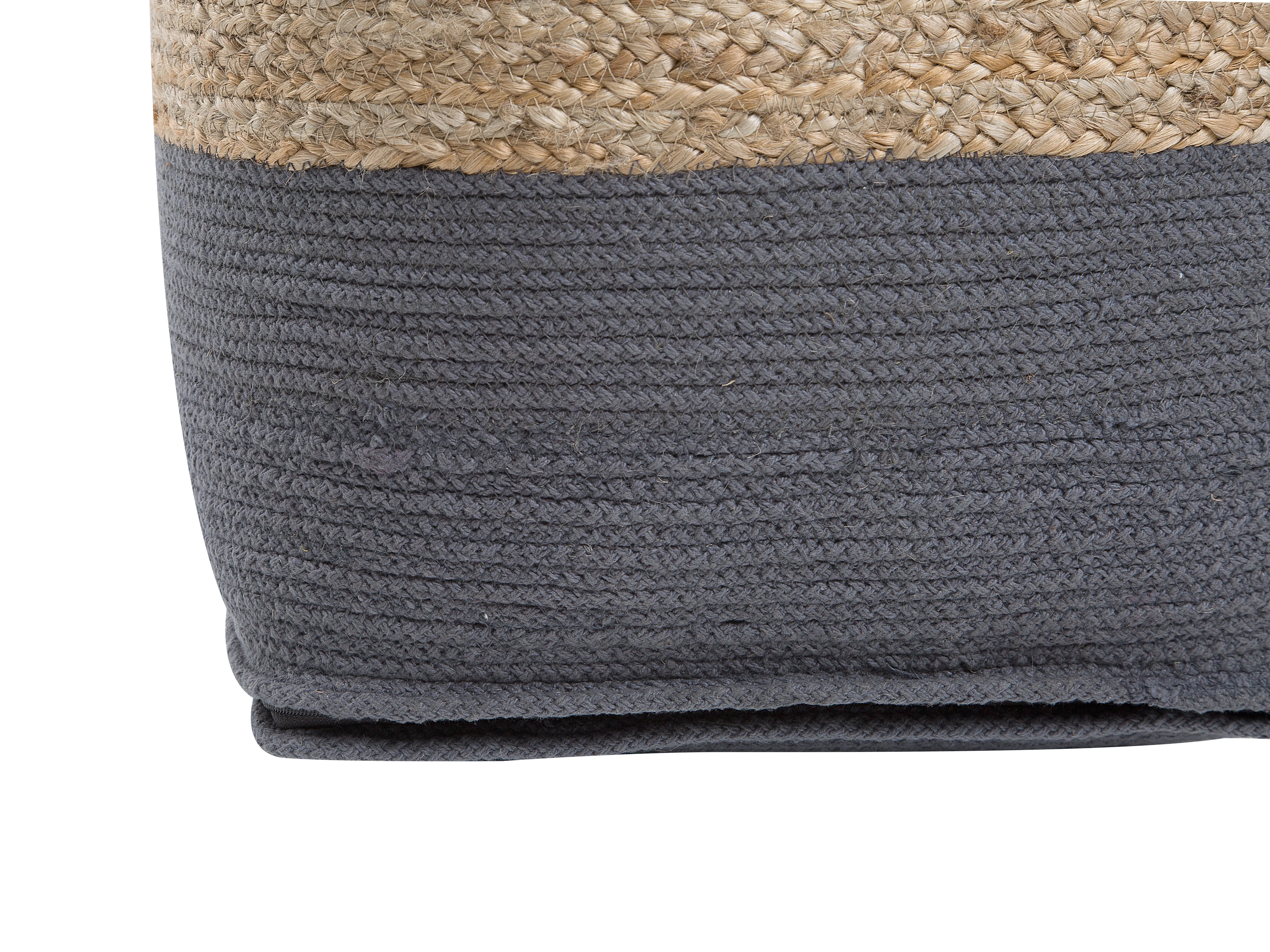 Poef KIRAMA Jute Donkergrijs