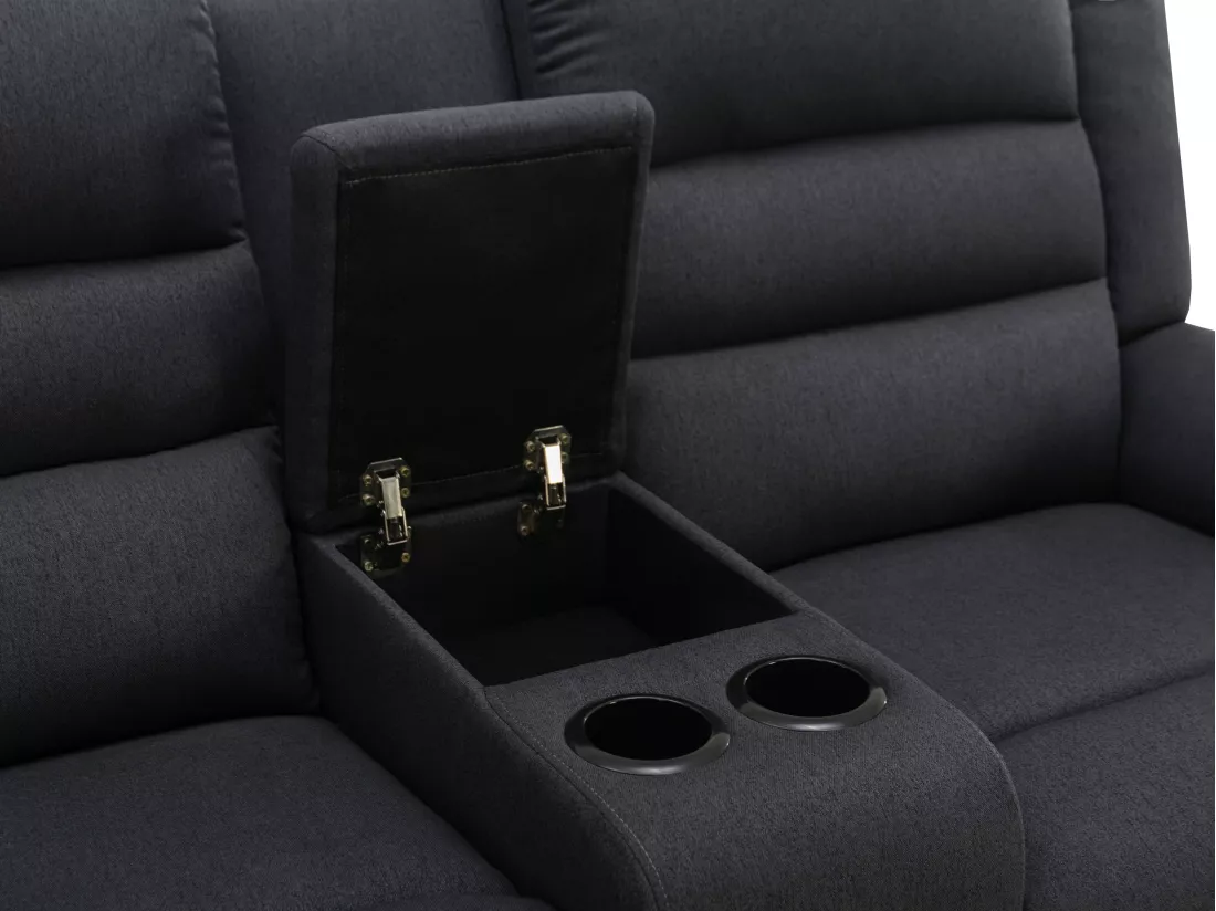 Canapé d'angle gauche relax en tissu anthracite MACEDONIA