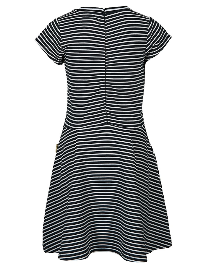 Kurzarm-Kleid PENDILA gestreift in dunkelblau/weiß
