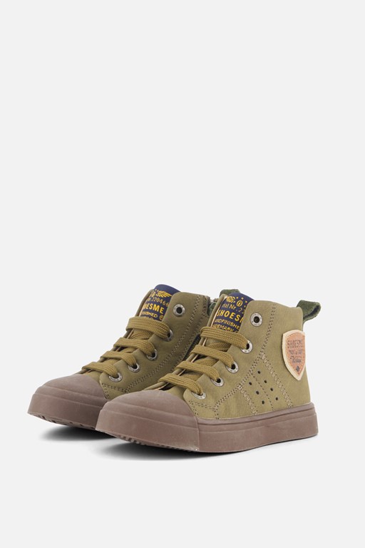 Shoesme Veterboots groen Leer