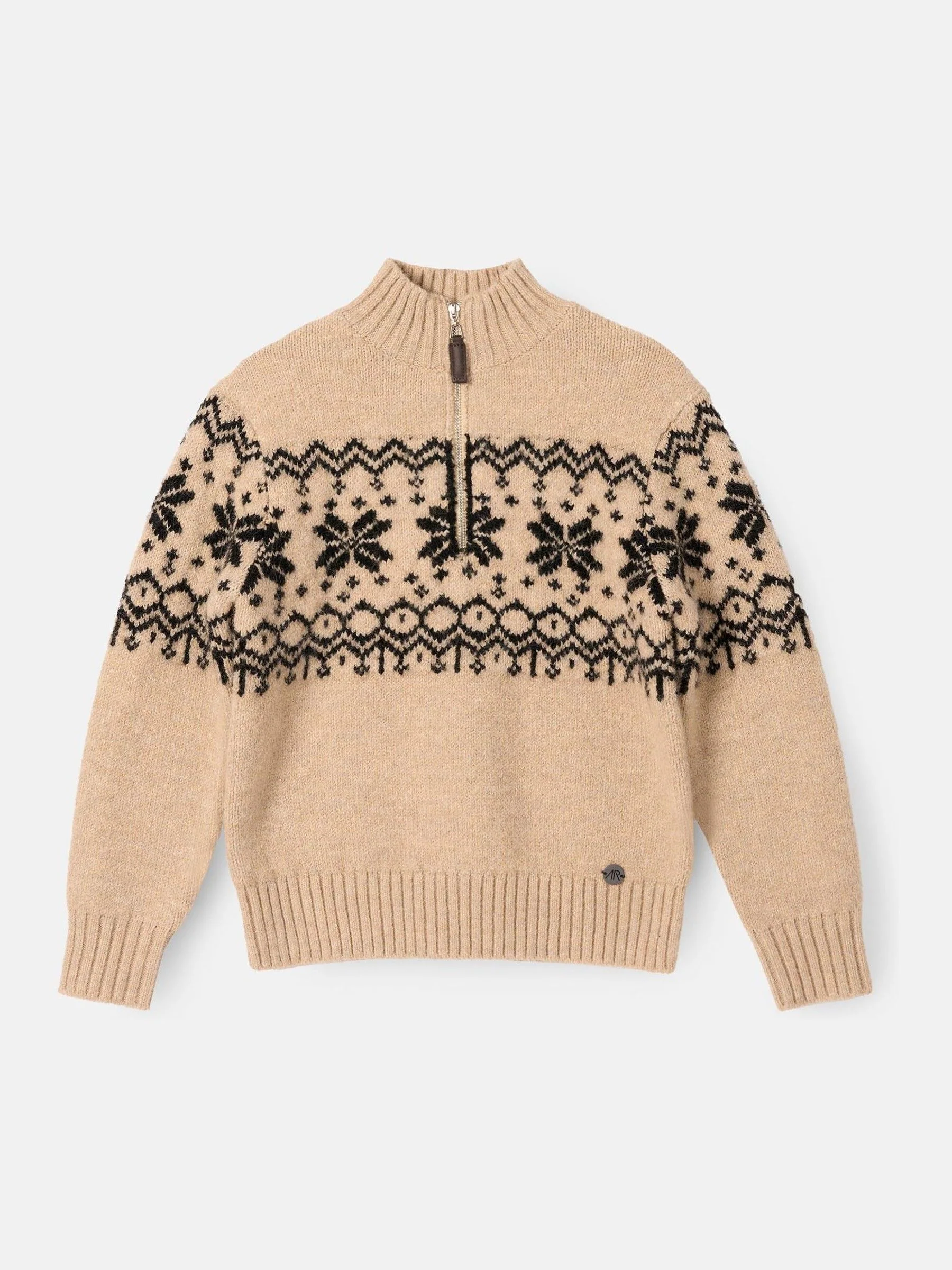 Natuurlijk - Angel & Rocket Oakley Fairisle trui met ritskraag