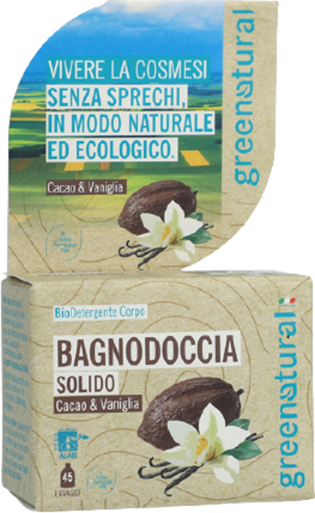 greenatural  Festes Duschgel Kakao & Vanille, 55 g