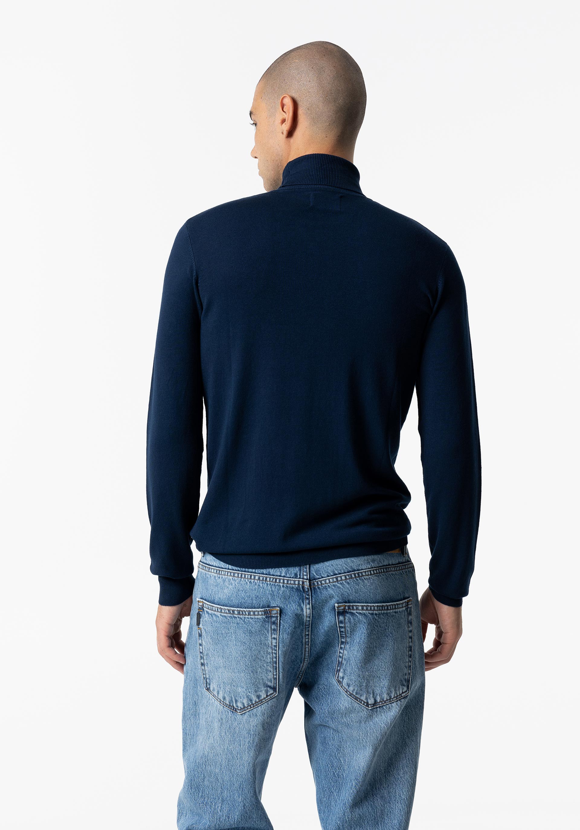 Camisola de Malha Básica de Gola Alta